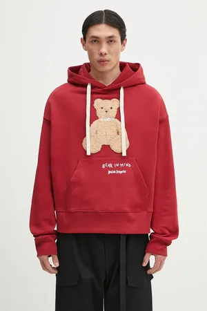 Palm Angels Felpa in cotone Bear In Mind colore con cappuccio con applicazione PMBB172S25FLE0012560