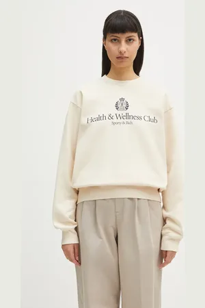 Sporty & Rich Felpa in cotone H&W Crest Crewneck donna colore con applicazione ST071606241CR01