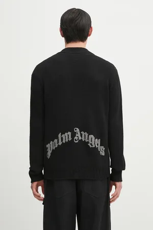 Palm Angels Cardigan Curved Logo colore PMHB035S25KNI0011008