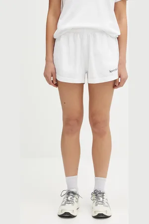 Sporty & Rich Pantaloncini in cotone Serif Logo Disco Short donna colore SH037606300WH01