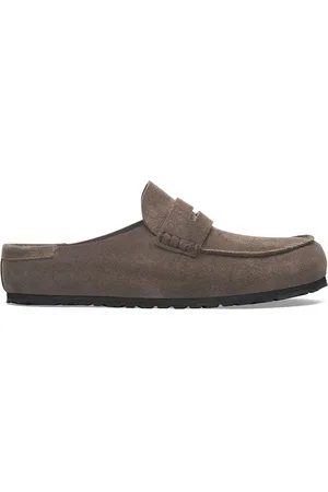 Birkenstock Ciabatte slide in camoscio Naples Wrapped LEVE uomo colore 1029672