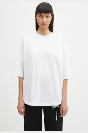 Palm Angels T-shirt in cotone Back Curved Logo Loose donna colore PWAA023S25JER0040110