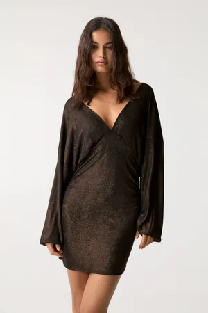Pull&Bear Vestito Corto In Tessuto Metallizzato