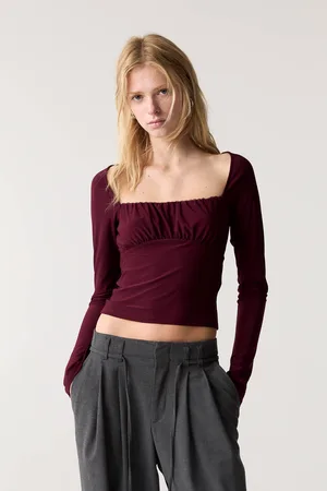 Pull&Bear Top A Balconcino A Maniche Lunghe