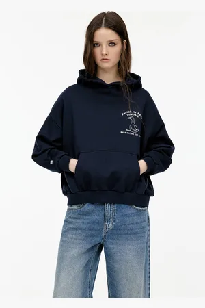 Pull&Bear Felpa Con Cappuccio E Stampa Grafica Di Papera