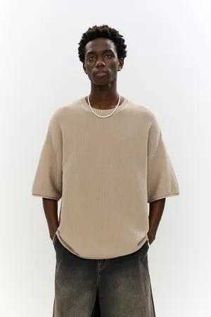 Pull&Bear Maglietta Boxy Tessuto Waffle