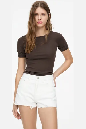 Pull&Bear Shorts Di Jeans Con Orlo Sfrangiato