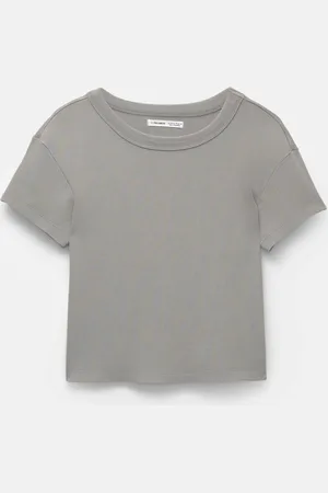 Pull&Bear Maglietta Cropped Canneté