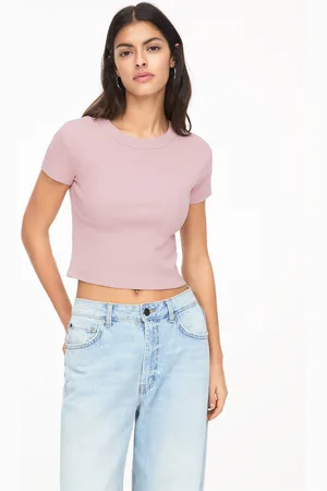Pull&Bear Maglietta Cropped Canneté