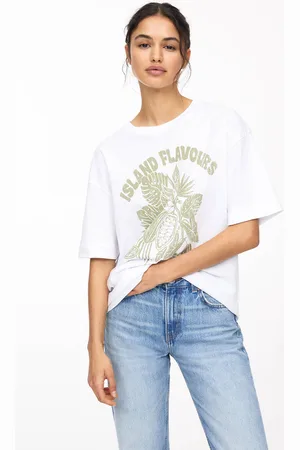 Pull&Bear Maglietta Oversize Con Stampa Grafica Di Fiori