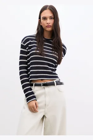 Pull&Bear Maglia A Righe Tagliata