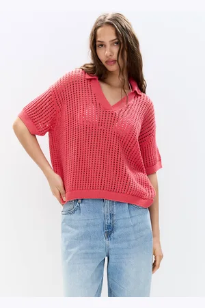 Pull&Bear Maglia In Crochet Con Collo A Polo