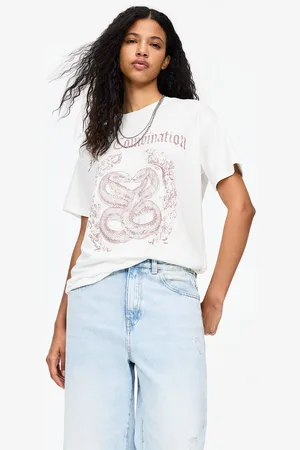 Pull&Bear Maglietta Con Stampa Grafica Serpenti