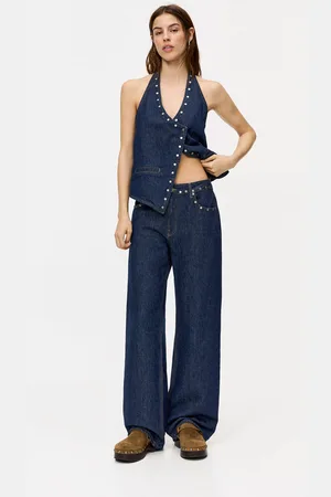 Pull&Bear Jeans Dritti A Vita Media Con Borchie