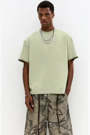 Pull&Bear Maglietta Verde Con Fiori Ricamati