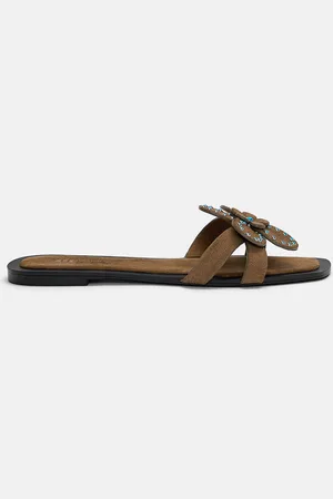 Pull&Bear Sandali Bassi Con Fiore In Pelle