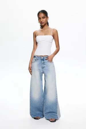 Pull&Bear Jeans Wide Leg Con Pieghe