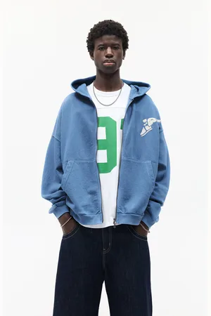 Pull&Bear Felpa Blu Con Cappuccio Goodyear