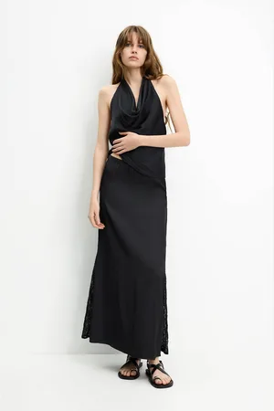 Pull&Bear Gonna Midi Satinata Con Pizzo