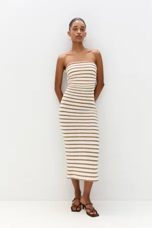 Pull&Bear Vestito Midi A Righe Semplice
