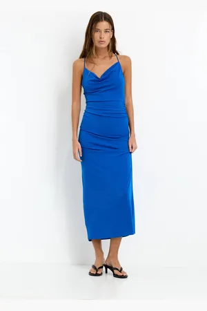 Pull&Bear Vestito Midi Bretelle Asimmetrico