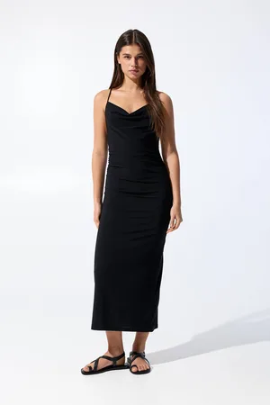 Pull&Bear Vestito Midi Bretelle Asimmetrico
