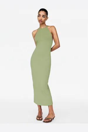 Pull&Bear Vestito Midi In Poliammide Con Collo Halter