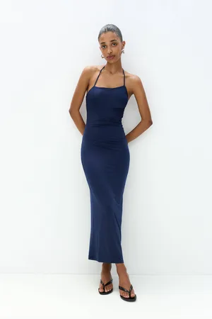 Pull&Bear Vestito Midi Asimmetrico Arricciato