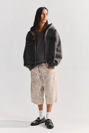 Pull&Bear Bermuda Di Jeans Skater Stampa Pitonata Stwd