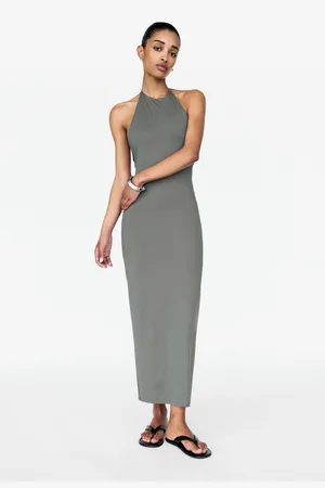 Pull&Bear Vestito Midi In Poliammide Con Collo Halter