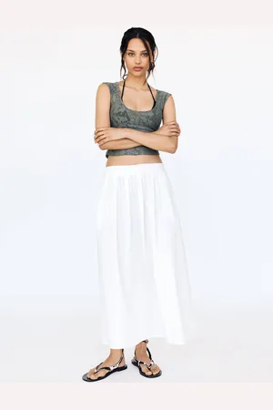 Pull&Bear Gonna Midi Con Volant