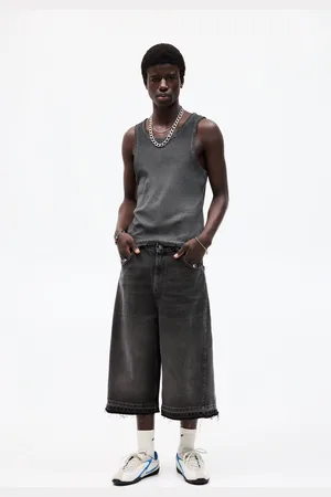 Pull&Bear Jorts Super Baggy Con Orlo Sfrangiato Stwd
