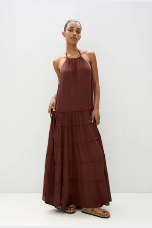 Pull&Bear Vestito Midi Con Collo Halter Color Block