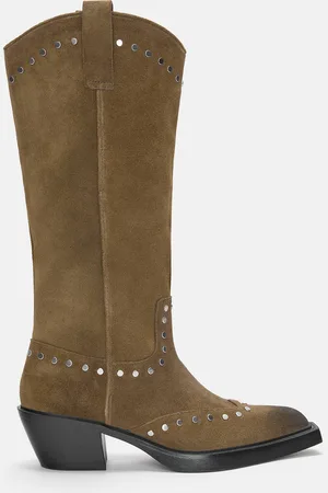 Pull&Bear Stivali Cowboy Con Borchie In Pelle