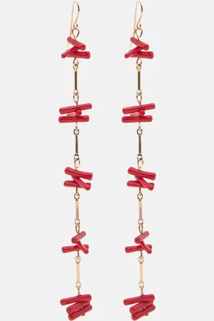 Pull&Bear Orecchini Lunghi Con Perline Corallo