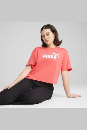 PUMA T-shirt cropped con logo ESS N. 1 vestibilità comoda da donna