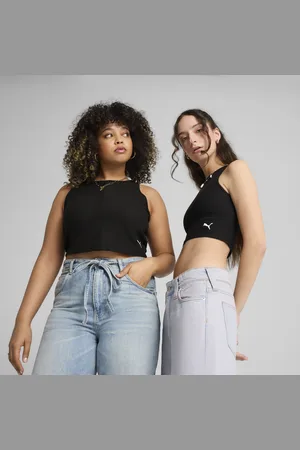 PUMA Top cropped a coste WARDROBE ESS da donna