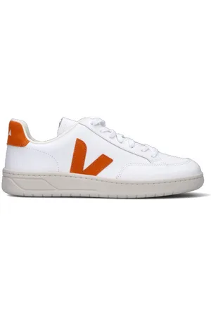 Veja Sneaker uomo bianca/arancio in pelle