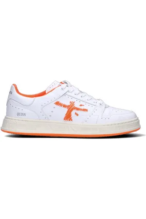 Premiata Sneaker uomo bianca/arancio in pelle