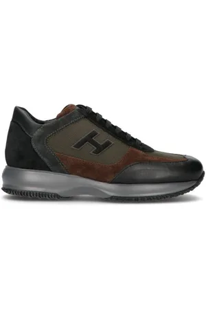 Hogan Sneaker uomo nera/verde militare in pelle