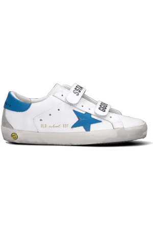 Golden Goose Sneaker ragazzo bianca/azzurra in pelle