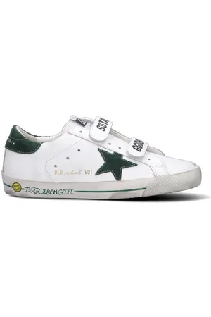 Golden Goose Sneaker ragazzo bianca/verde in pelle