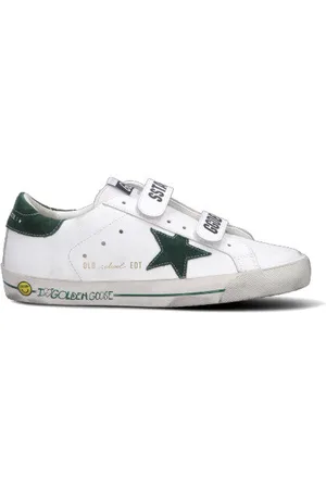 Golden Goose Sneaker bimbo bianca/verde in pelle