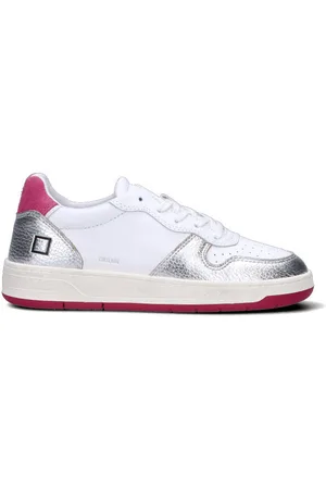 D.A.T.E. Sneaker donna bianca/argento in pelle