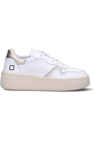 D.A.T.E. Sneaker donna bianca/oro in pelle