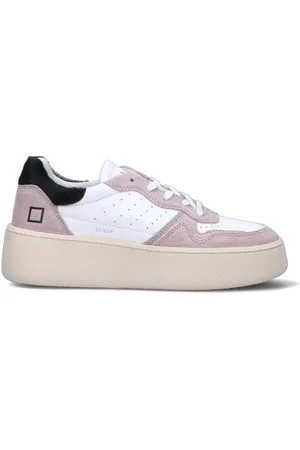 D.A.T.E. Sneaker donna bianca/cipria/nera in pelle