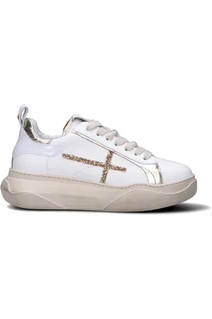 Gio+ Sneaker donna bianca/oro in pelle