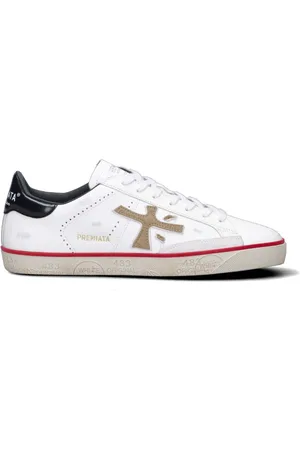 Premiata Sneaker uomo bianca/nera/ /rossa in pelle