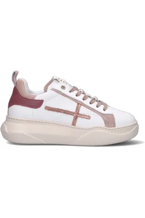 Gio+ Sneaker donna bianca/rosa in pelle