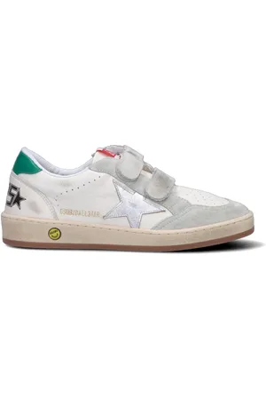 Golden Goose BALL STAR STRAP Sneaker ragazzo bianca in pelle